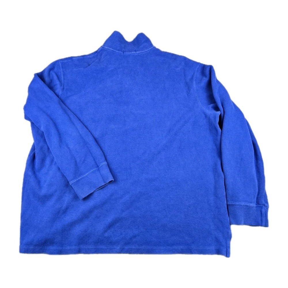 Polo Ralph Lauren Sweater Mens 2XL Blue Knit Cotton 1/4 Zip Pullover Preppy Pony - Picture 7 of 8